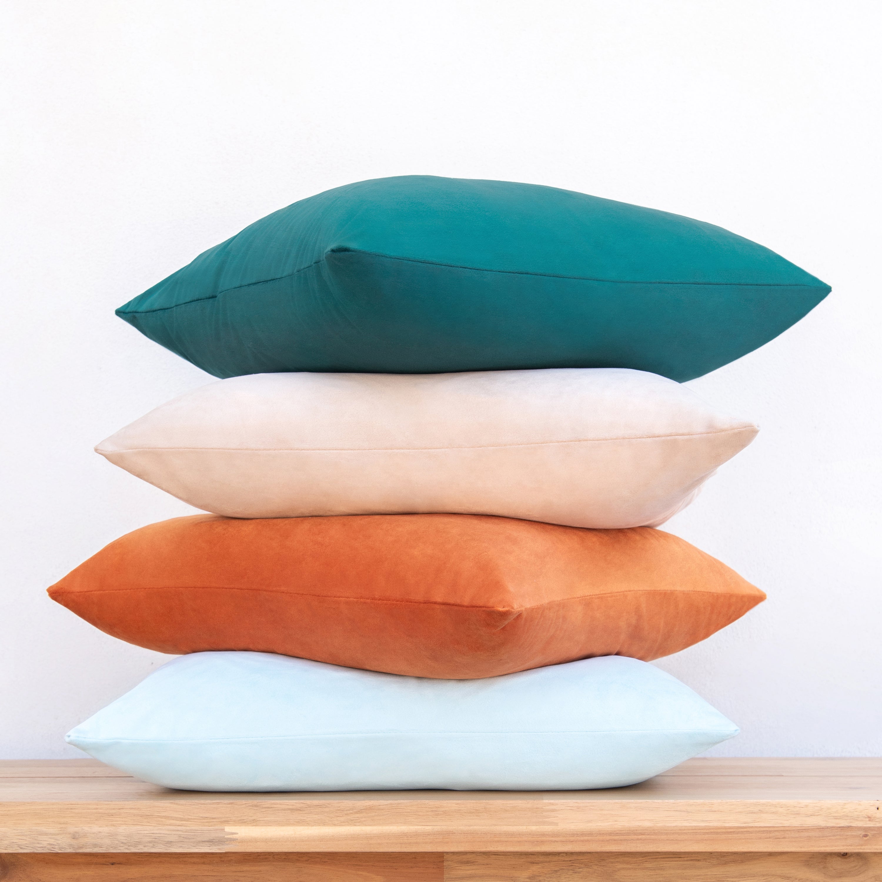 decorative throw pillow covers velvet home decor set of 4 green beige orange blue