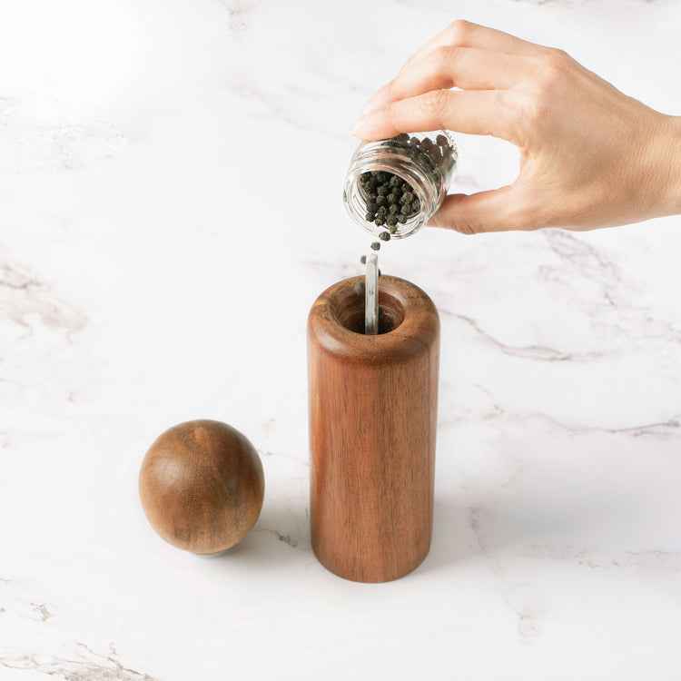 acacia wood pepper mill salt grinder