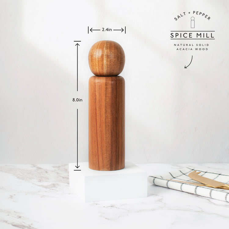 acacia wood pepper mill salt grinder