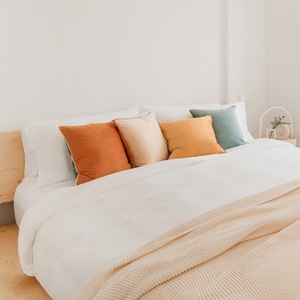 orange teal yellow beige pillows soft velvet home decor bed 