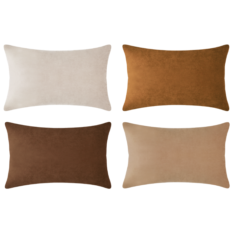brown beige caramel velvet decorative throw pillow covers rectangle home decor