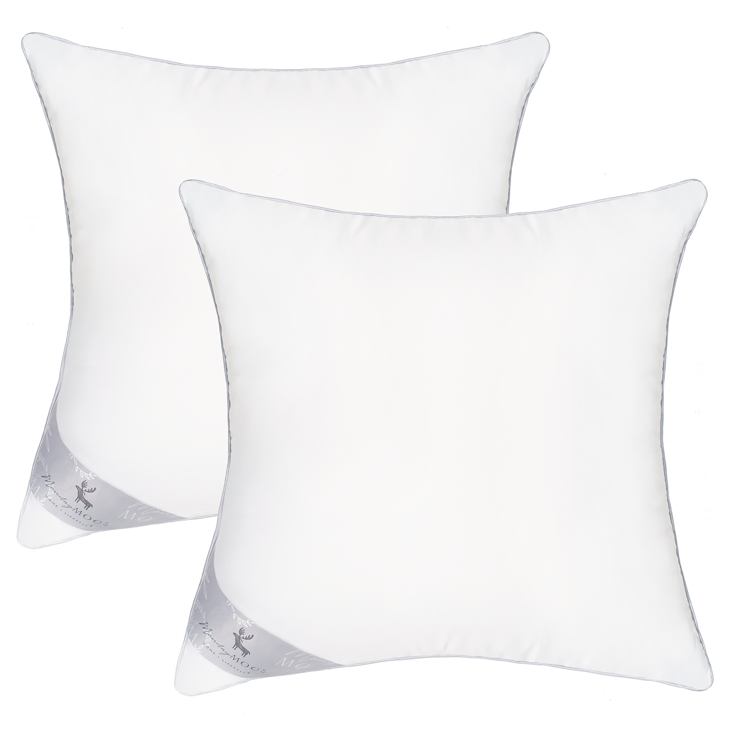 pillow insert set of 2 microfiber polyester filling home decor piping
