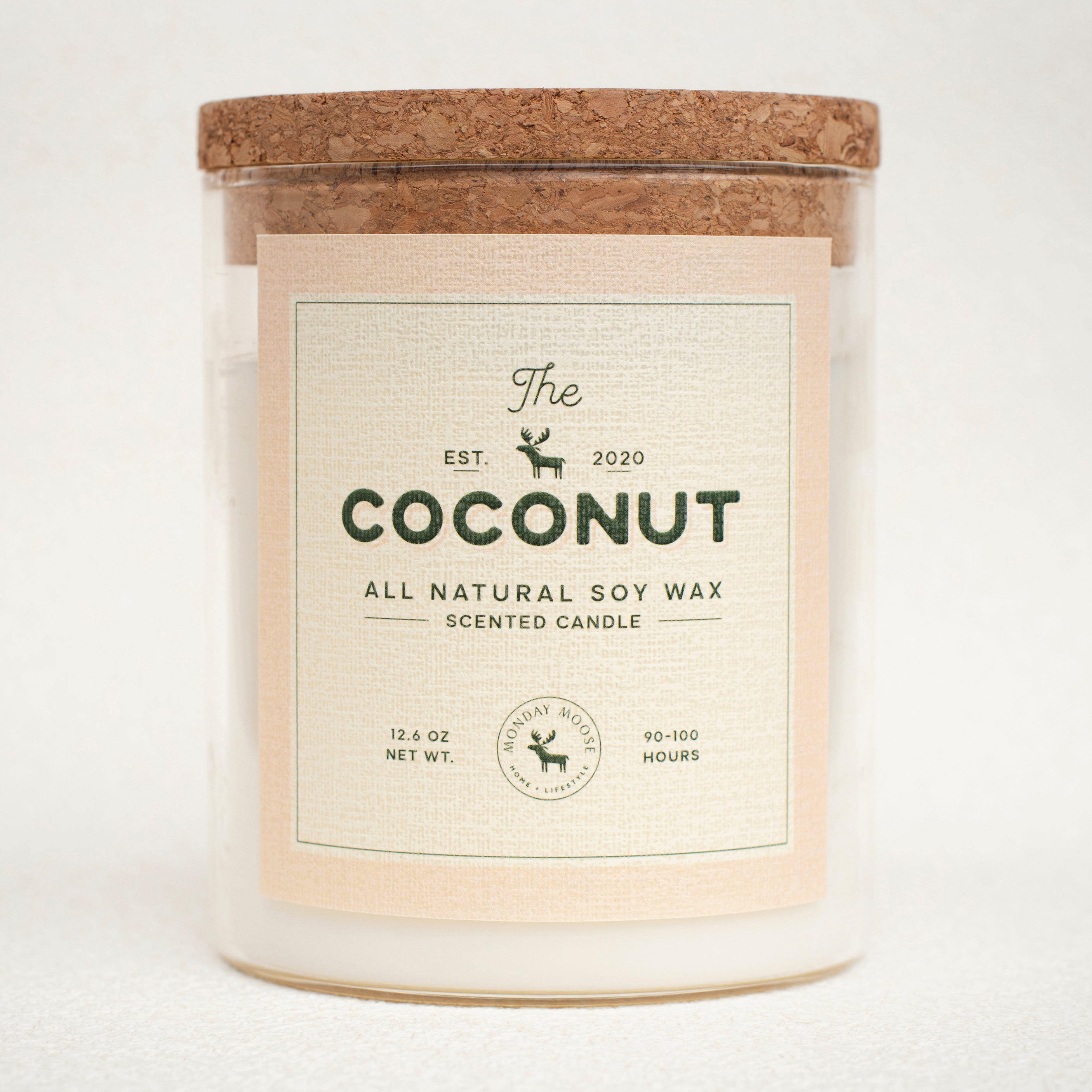 soy wax candle transparent jar coconut