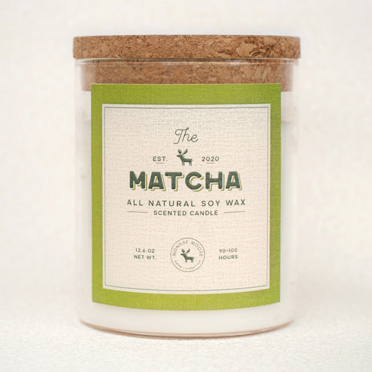 soy wax candle transparent jar matcha