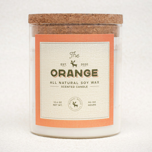 soy wax candle transparent jar orange