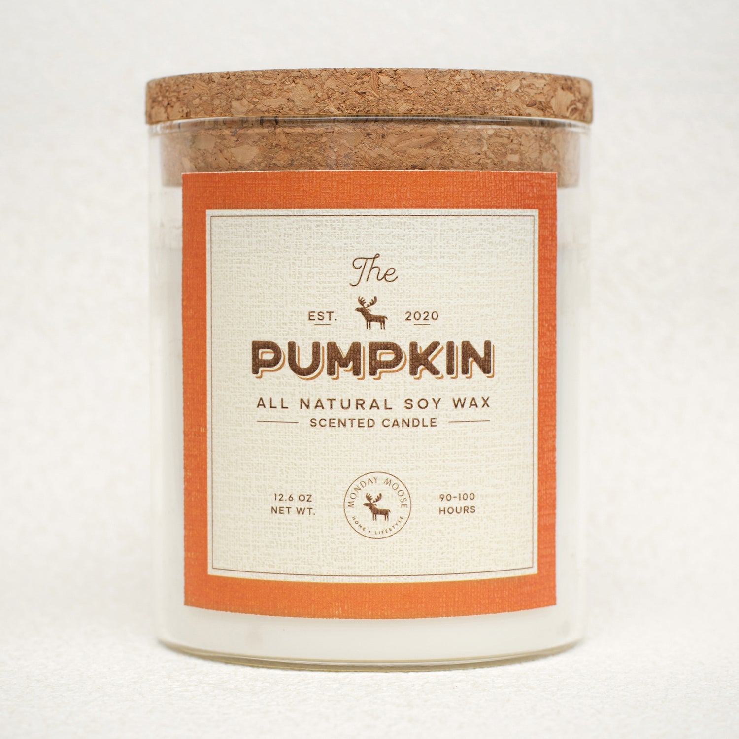 soy wax candle transparent jar pumpkin