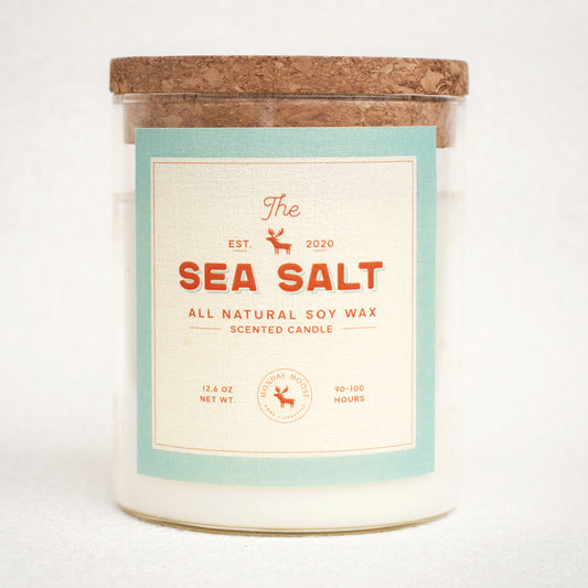 soy wax candle transparent jar sea salt