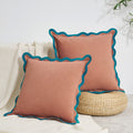 Maleku Pillow Covers (2-Pack) - Teal/Pink