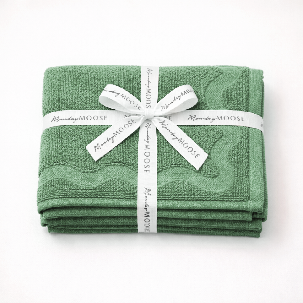 scalloped embossed cotton hand towel