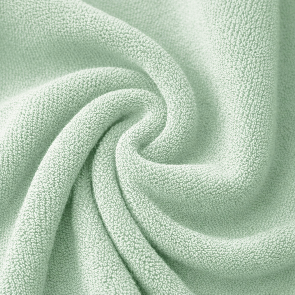 Close-up of a textured light green fabric