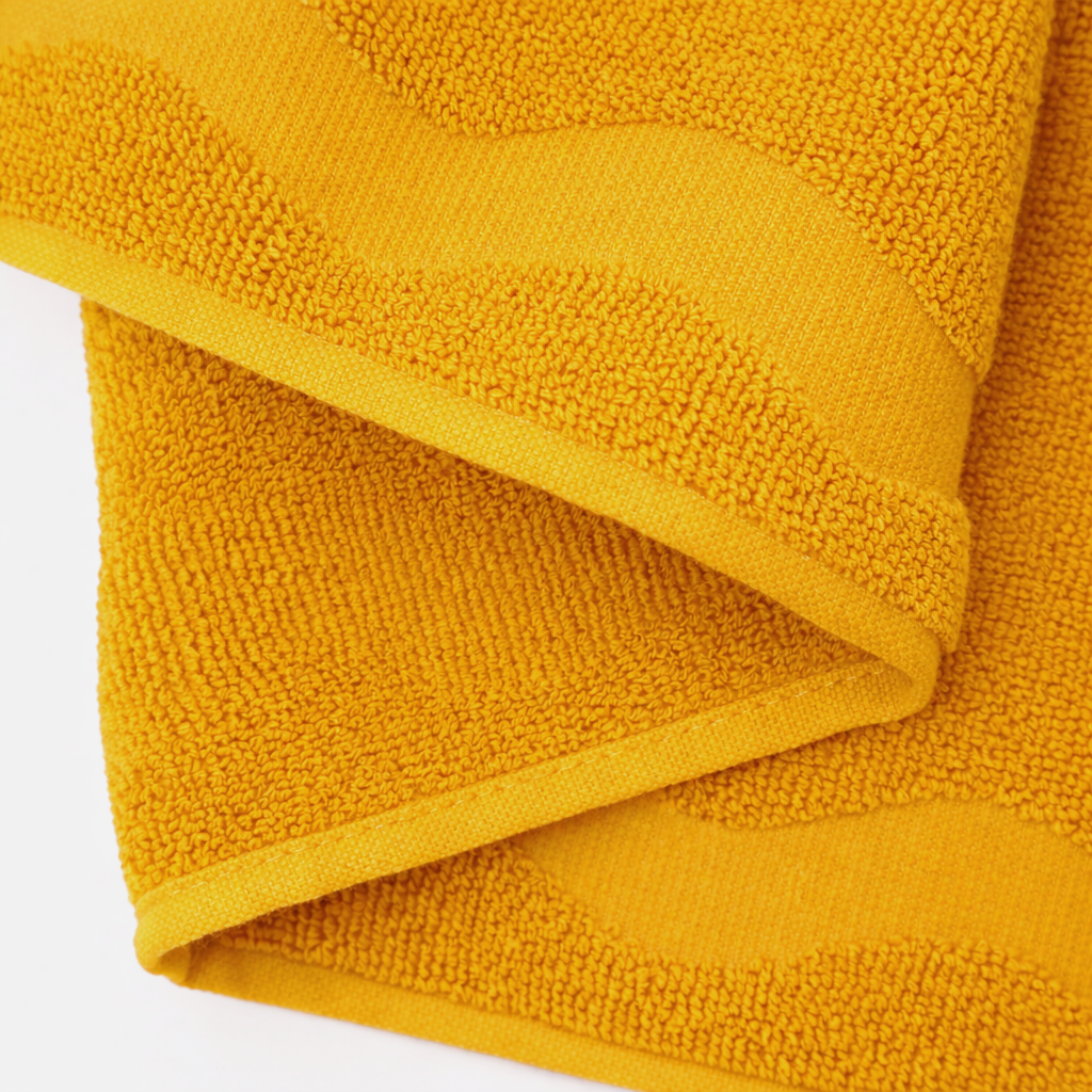 scalloped embossed cotton hand towel
