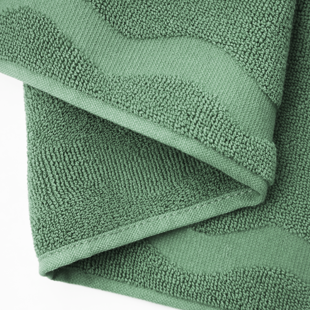 scalloped embossed cotton hand towel
