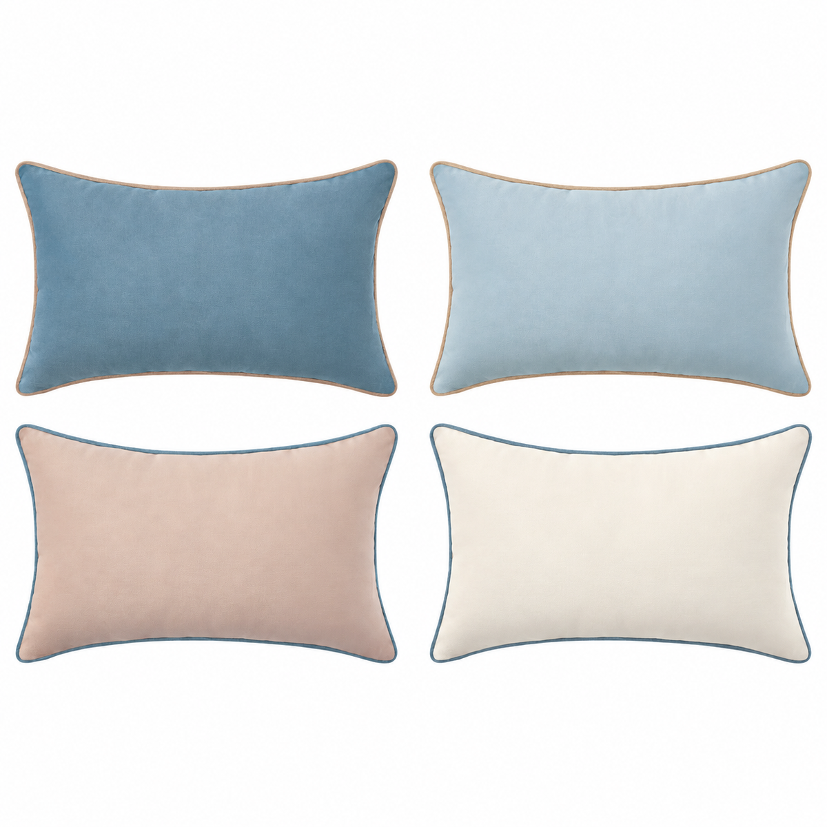 velvet decorative throw pillow covers piping edge