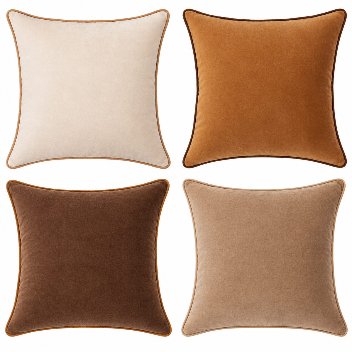 velvet decorative throw pillow covers brown beige