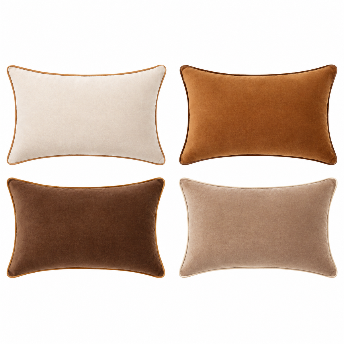 velvet decorative throw pillow covers brown beige