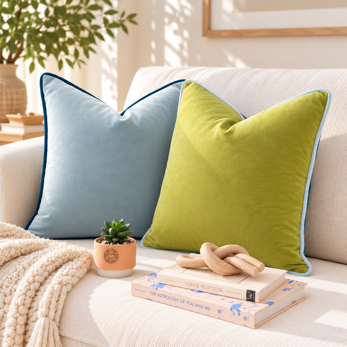 velvet decorative throw pillow covers set of two
