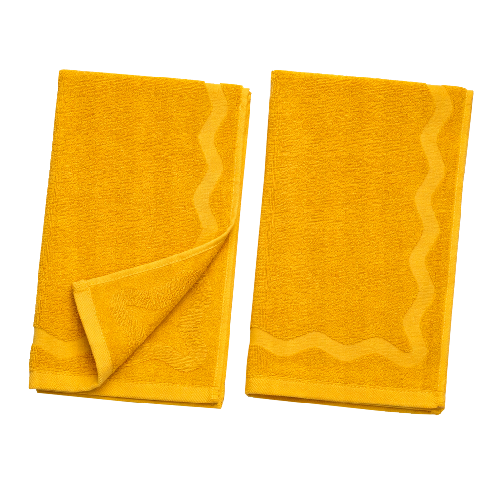 scalloped embossed cotton hand towel