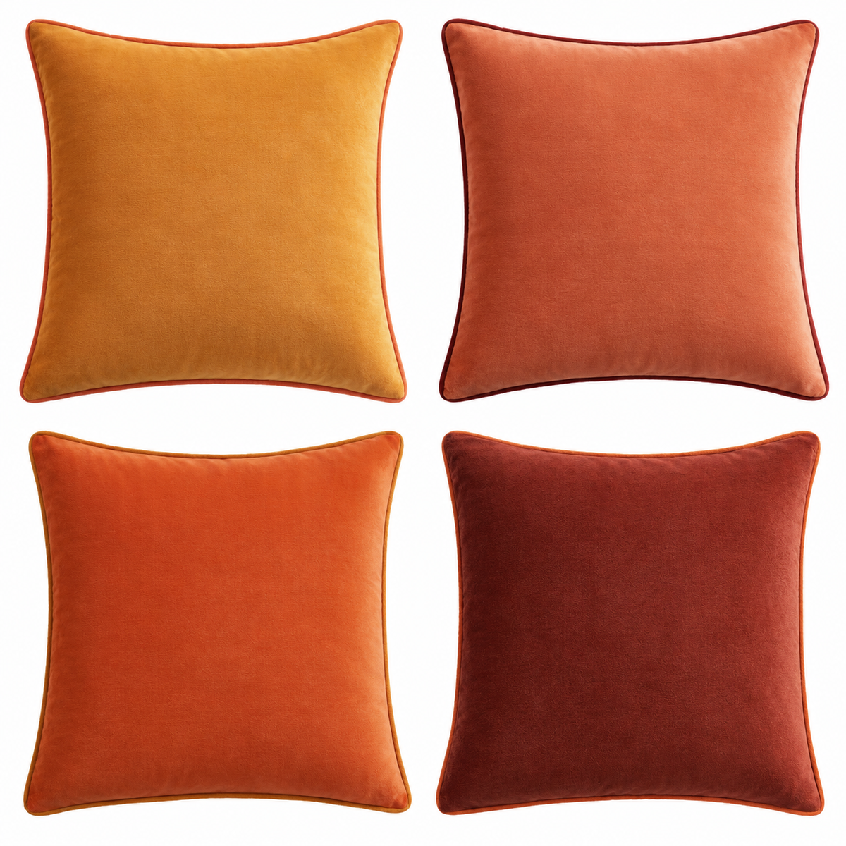 velvet piping decorative throw pillow covers
