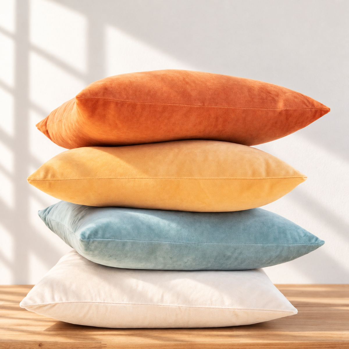 velvet decorative throw pillow covers orange teal yellow beige