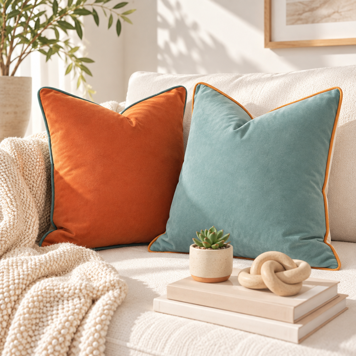 Monteverde Pillow Covers (2-Pack) - Orange/Teal