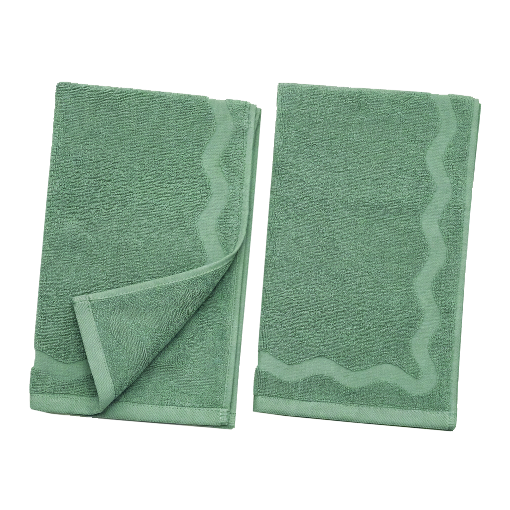 scalloped embossed cotton hand towel