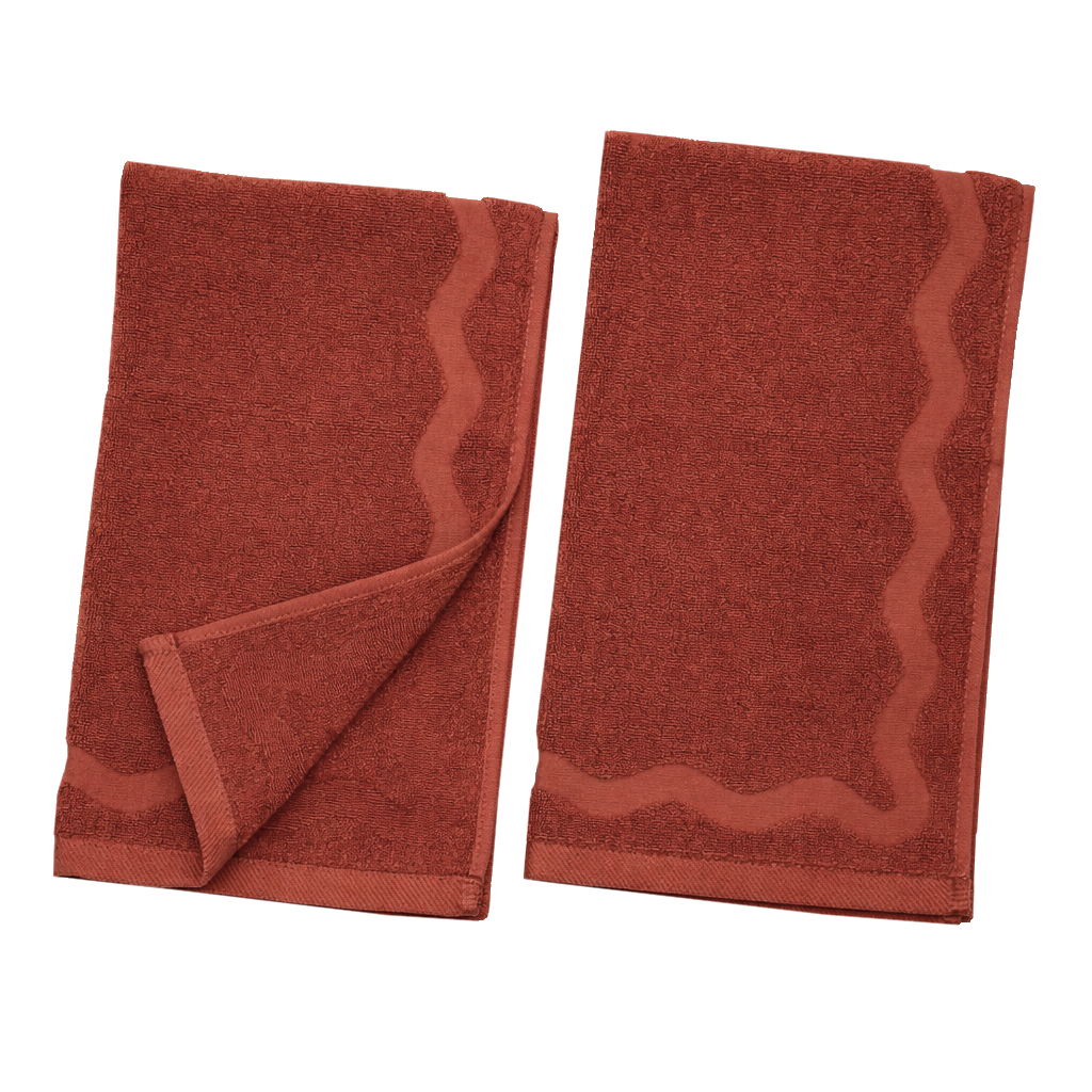 scalloped embossed cotton hand towel