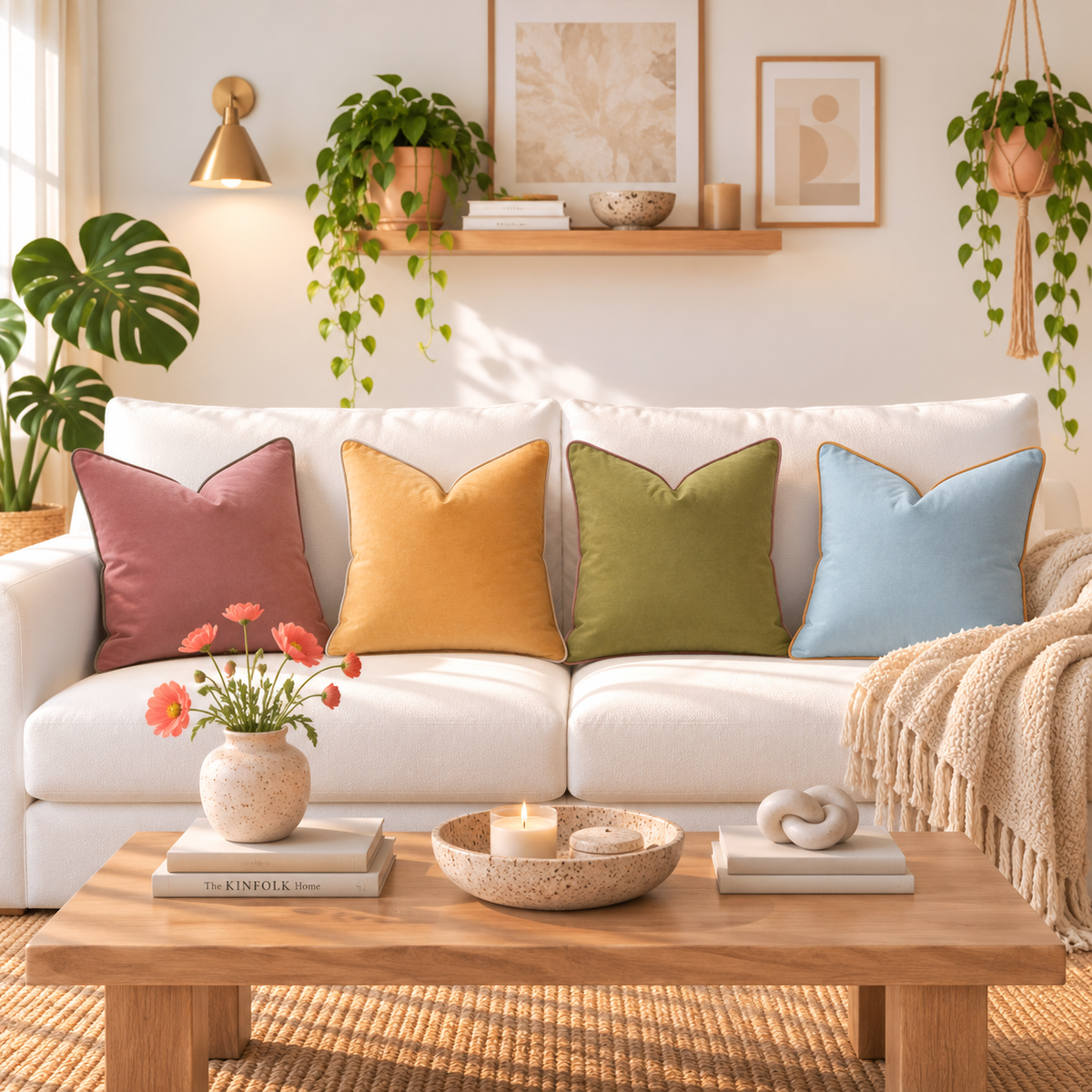 velvet decorative throw pillow covers piping edge