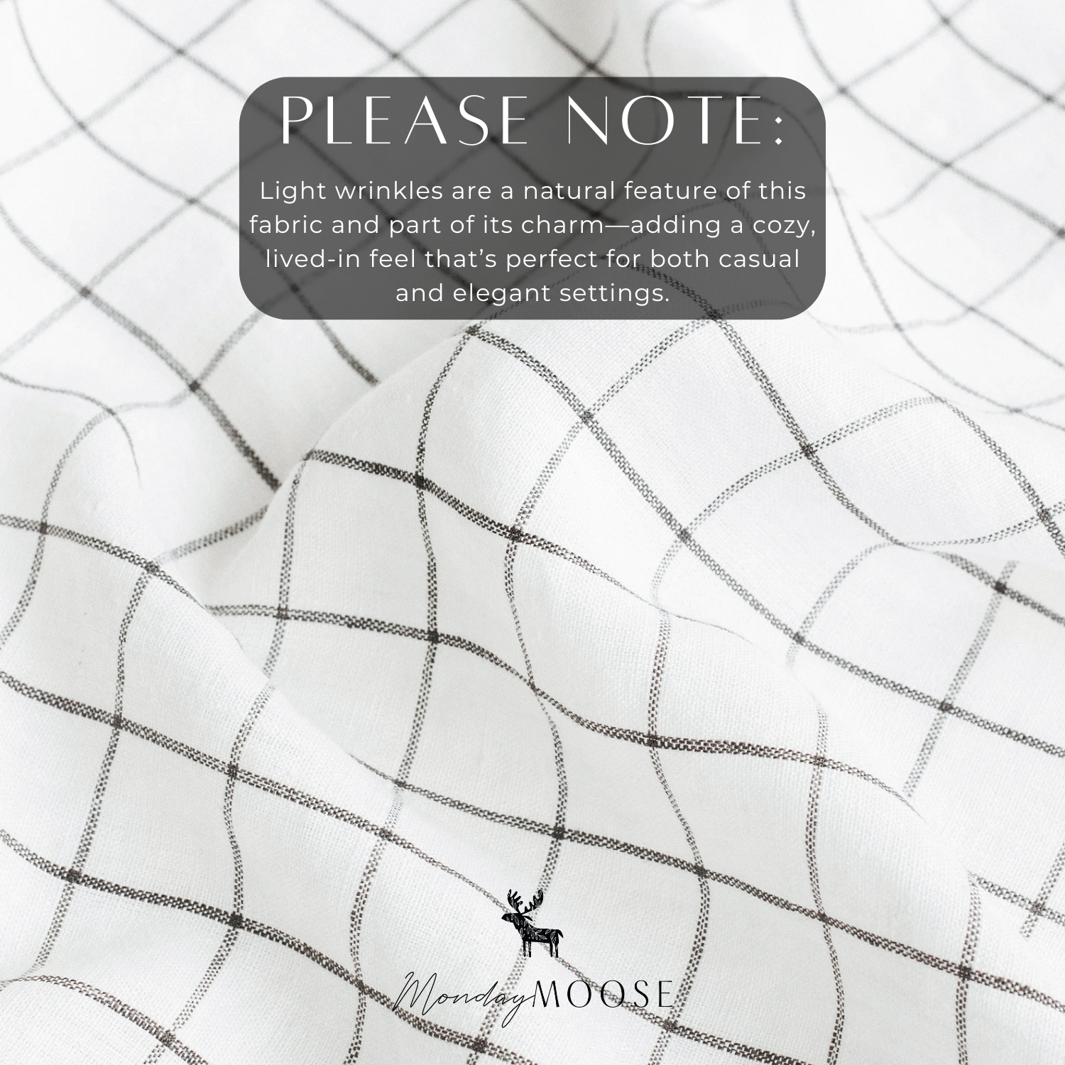 Guaria Tablecloth (Charcoal Grid)