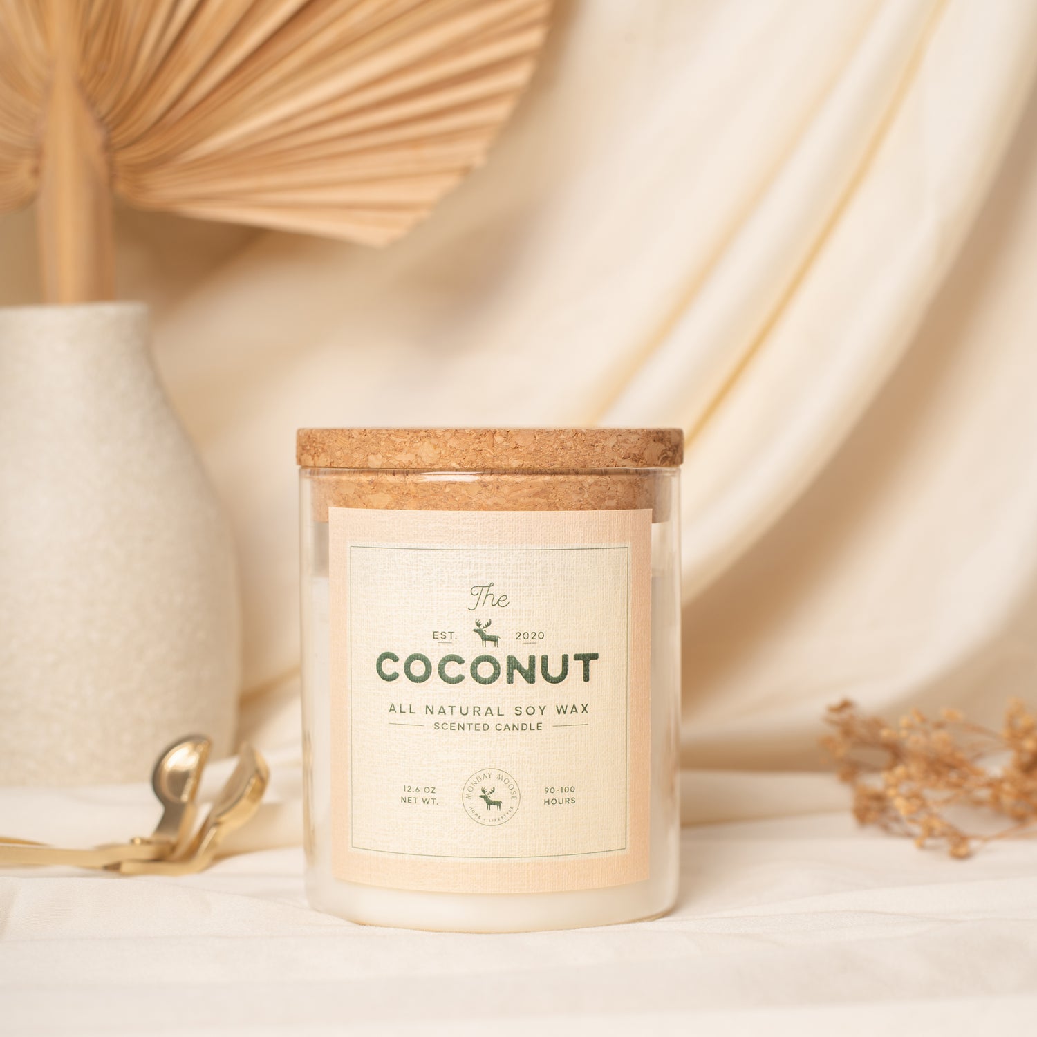 soy wax candle transparent jar coconut