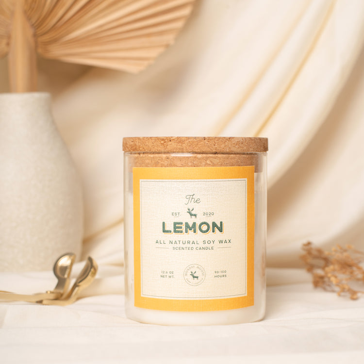 soy wax candle transparent jar lemon