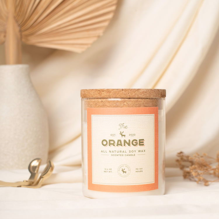 soy wax candle transparent jar orange