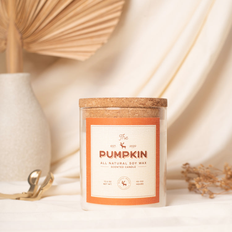 soy wax candle transparent jar pumpkin