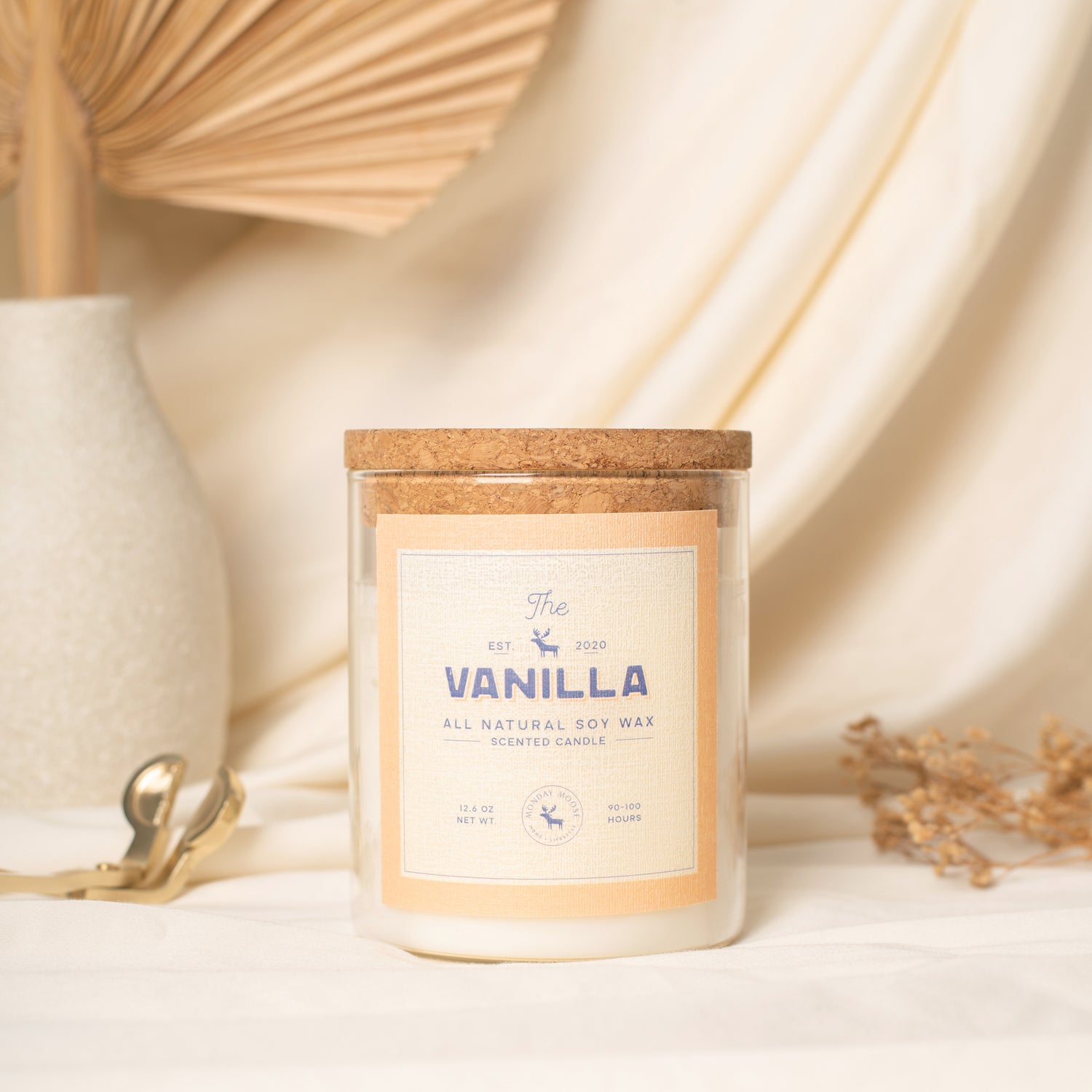 soy wax candle transparent jar vanilla