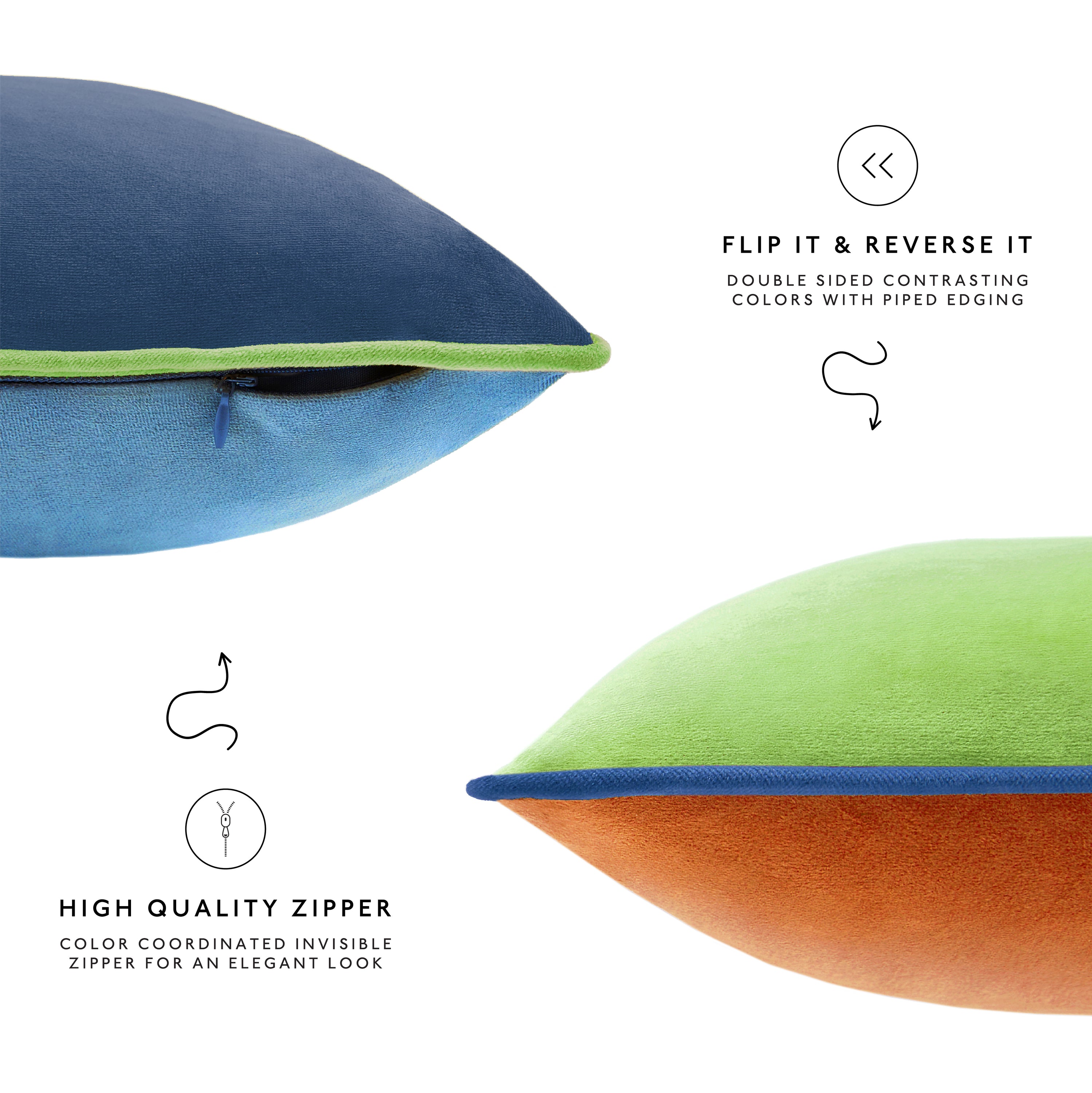 decorative throw pillow covers set of 4 velvet blue orange green teal