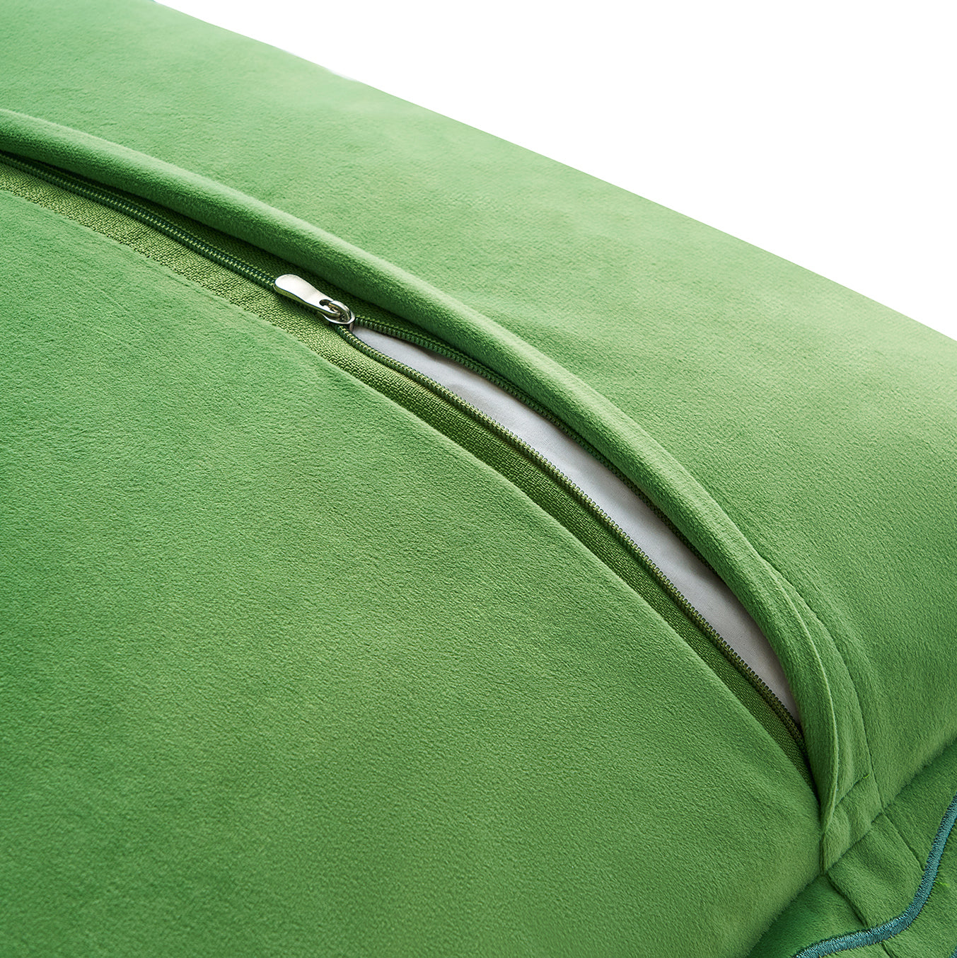 scalloped edge velvet pillows set of two light blue light green