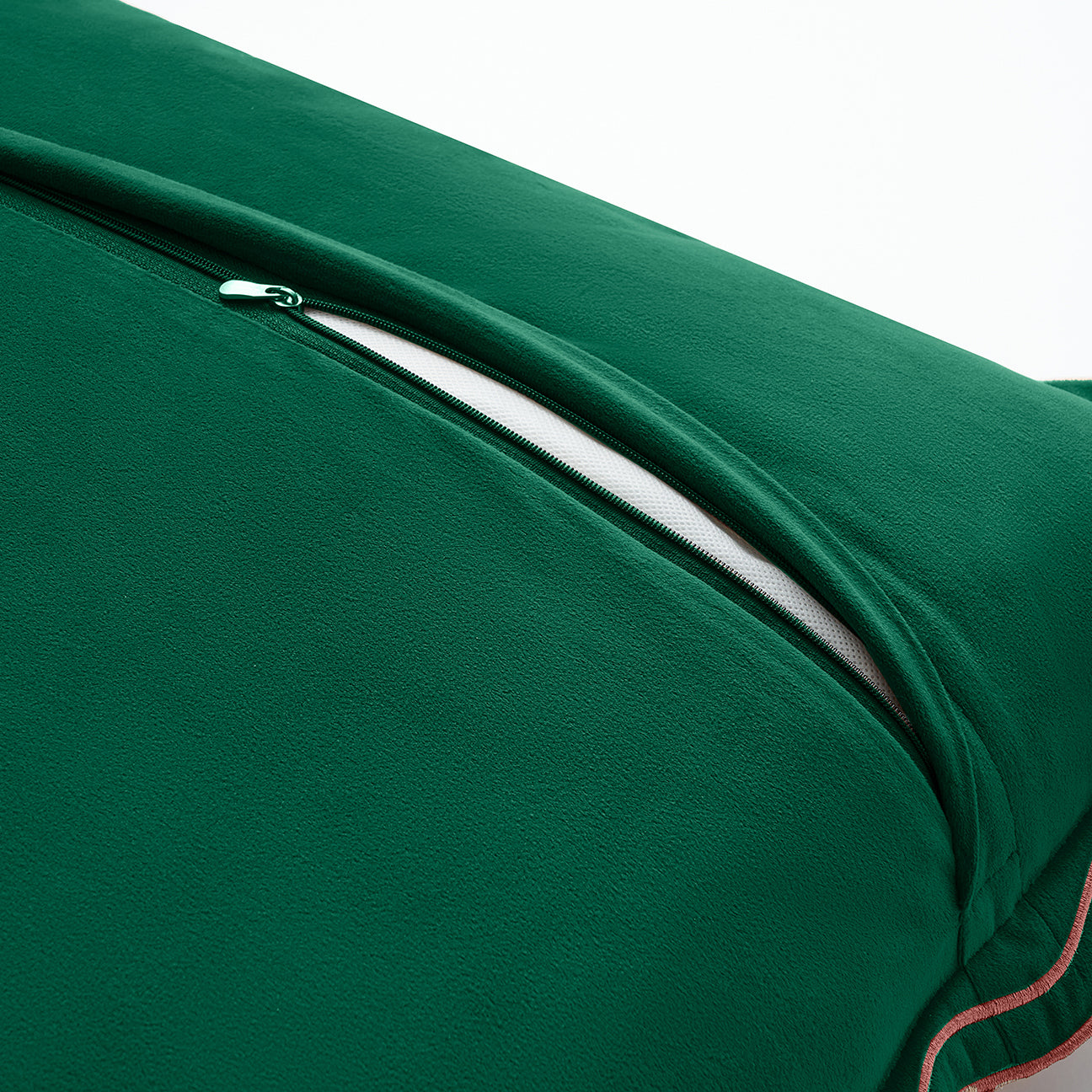 scalloped edge velvet pillows set of two pink green