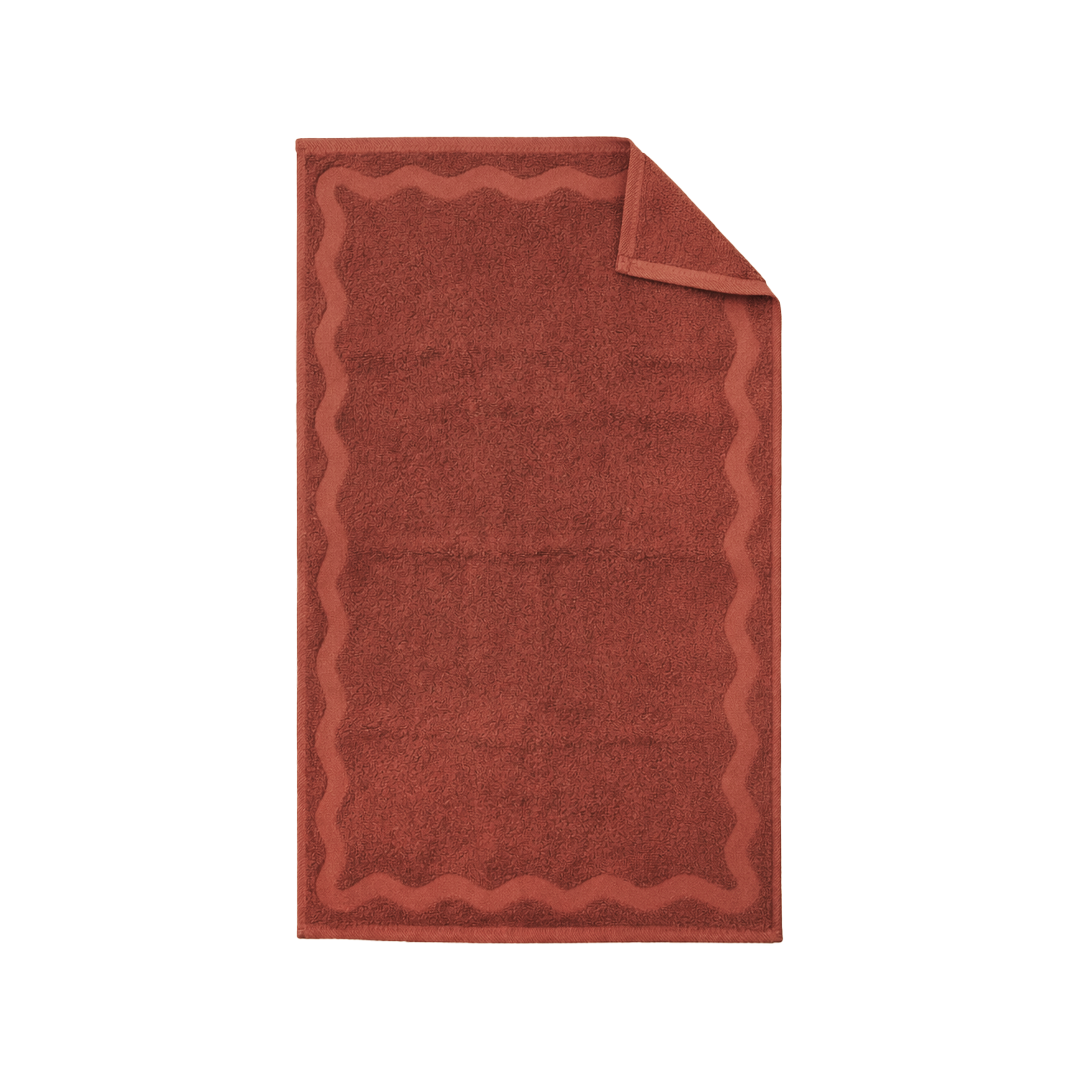 scalloped embossed cotton hand towel
