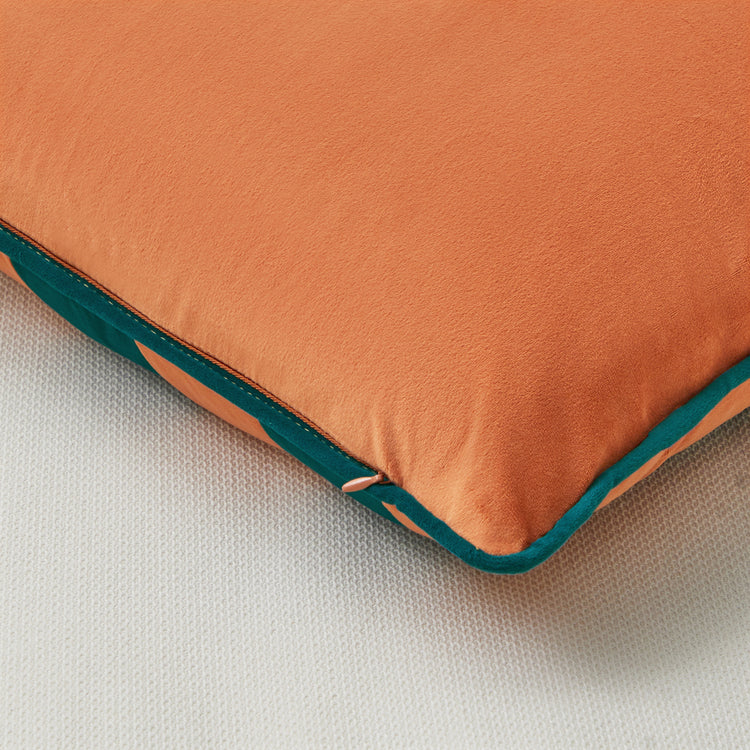 striped velvet pillows set of two coral dark teal