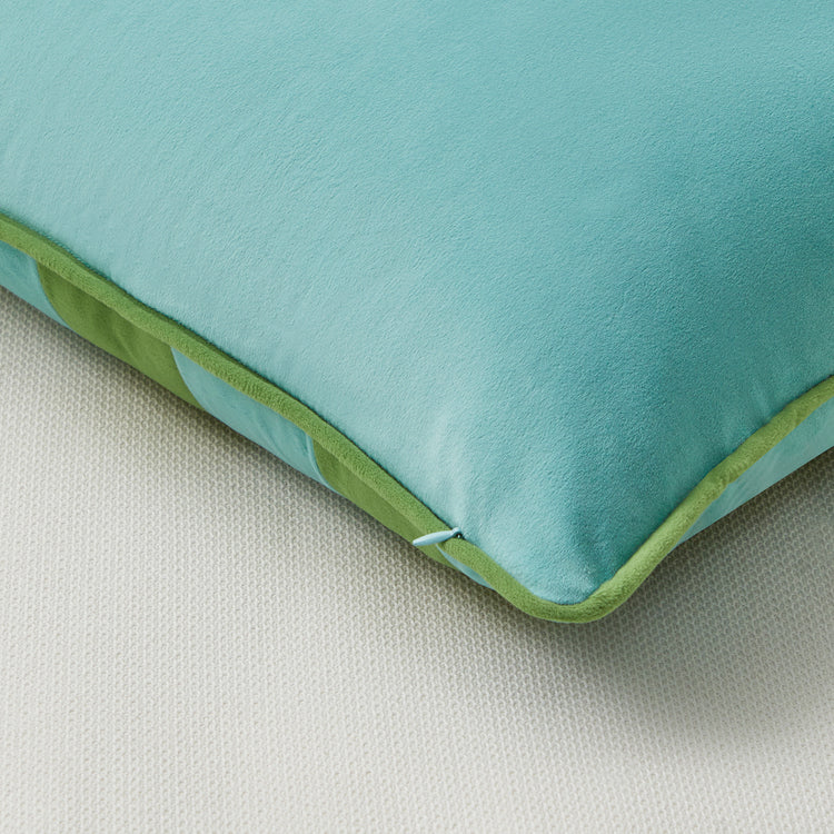 striped velvet pillows set of two light green light blue