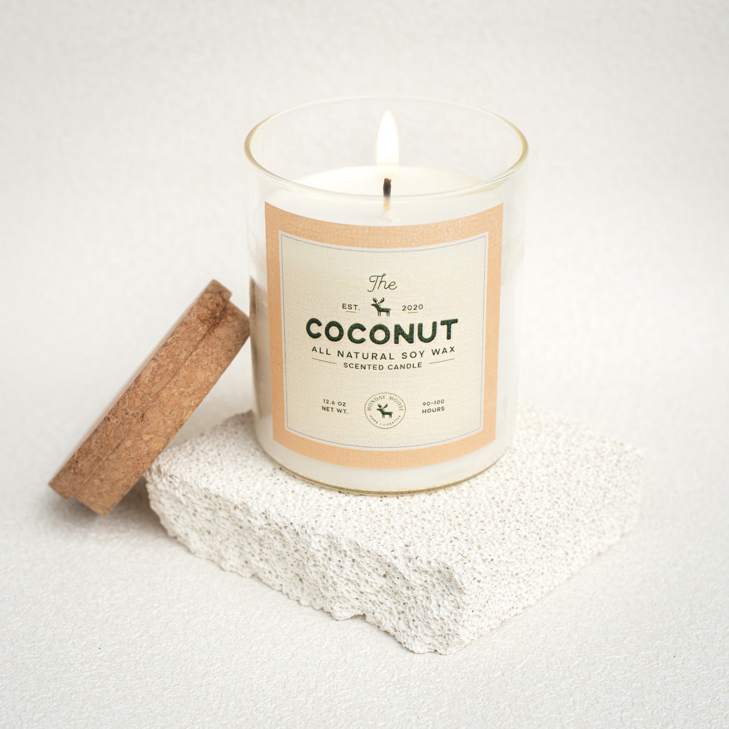 soy wax candle transparent jar coconut