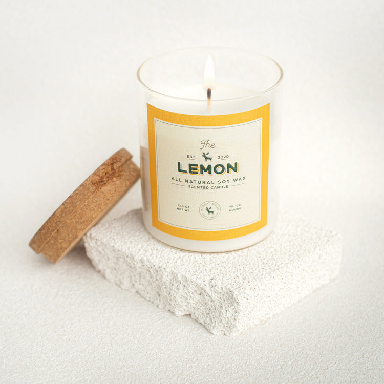 soy wax candle transparent jar lemon