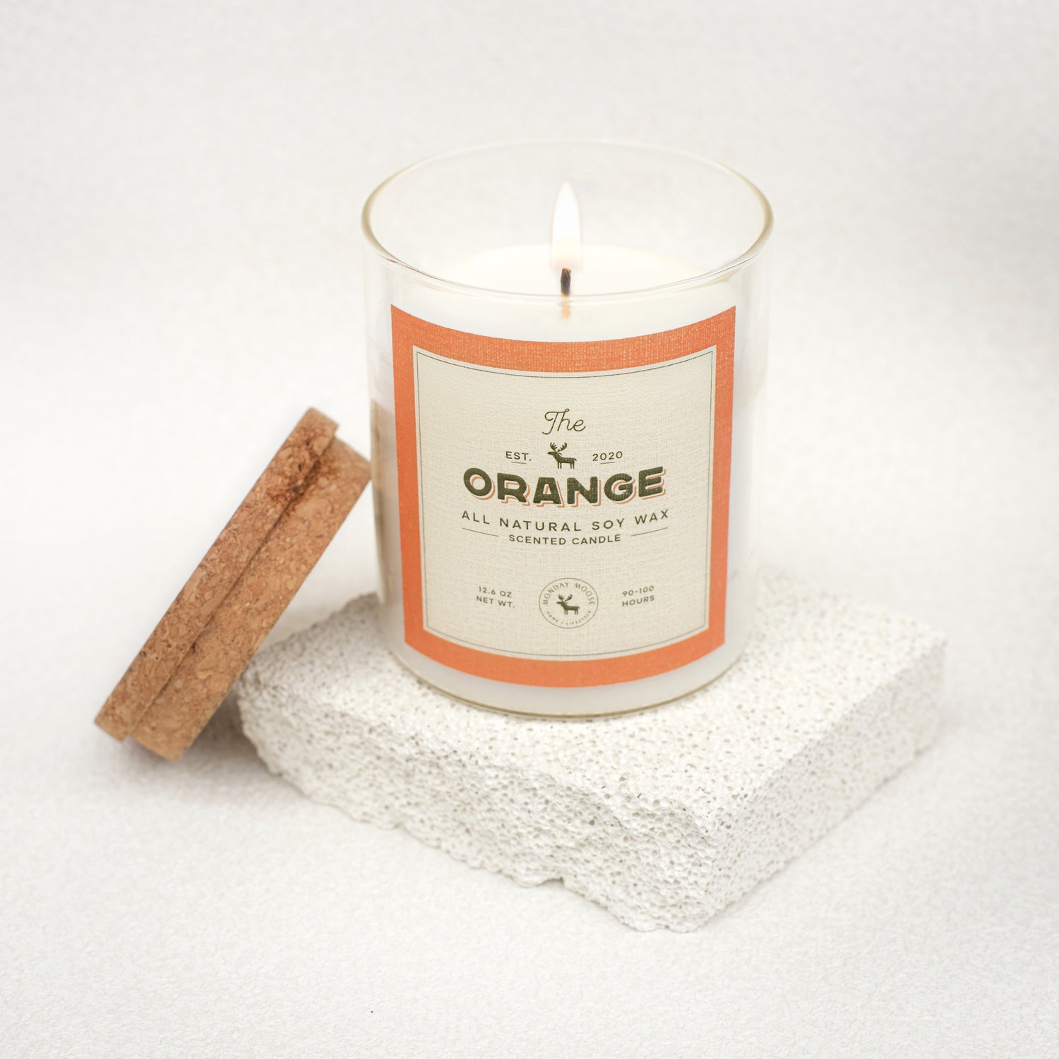 soy wax candle transparent jar orange