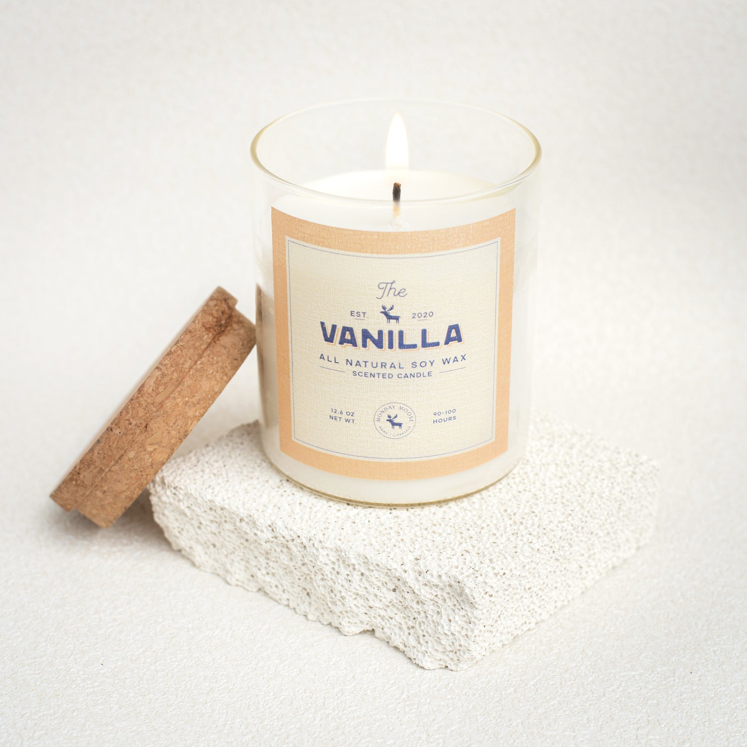 soy wax candle transparent jar vanilla