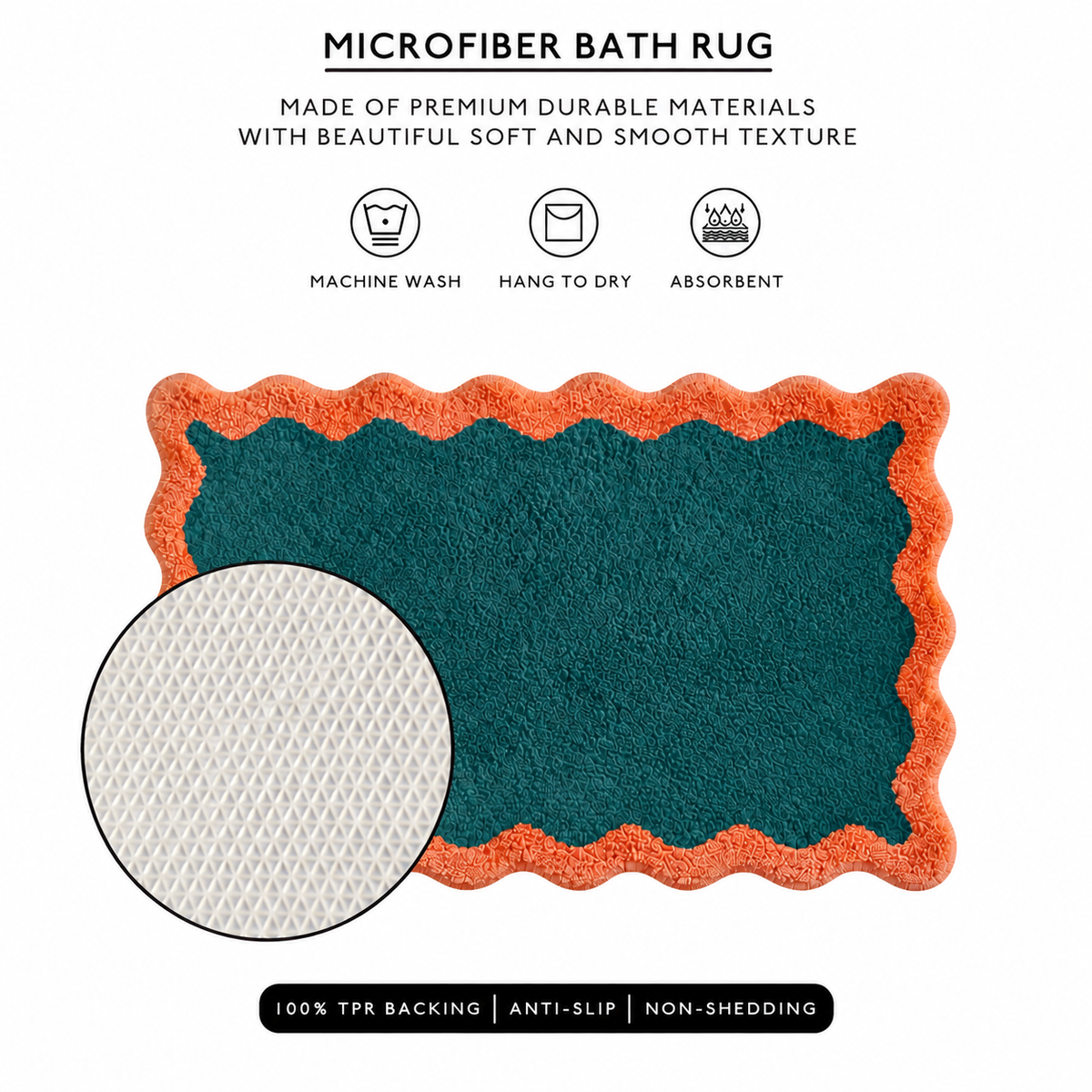 scalloped bath mat