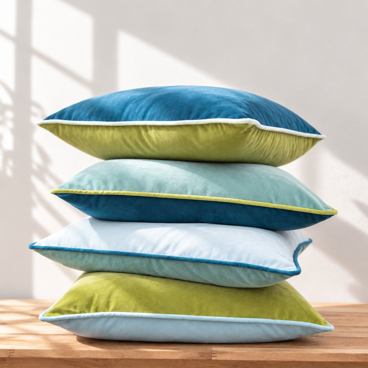 piping edge velvet decorative throw. pillow covers
