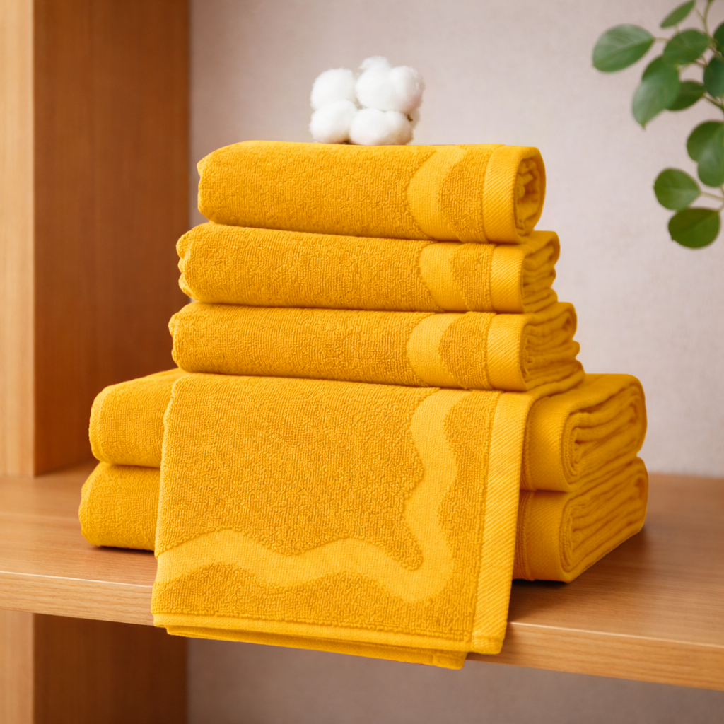 scalloped embossed cotton hand towel