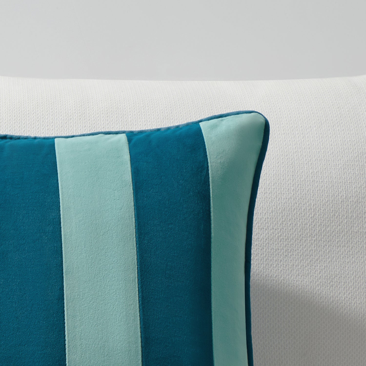 striped velvet pillows set of two blue light blue