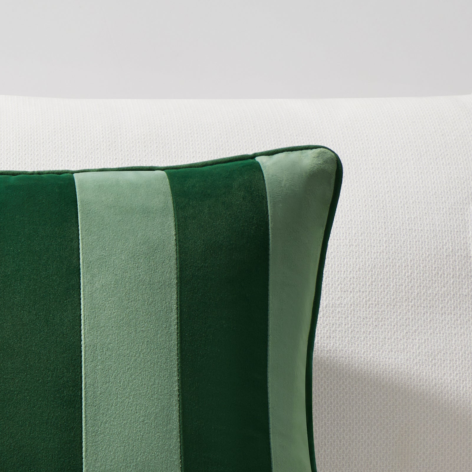striped velvet pillows set of two green light green
