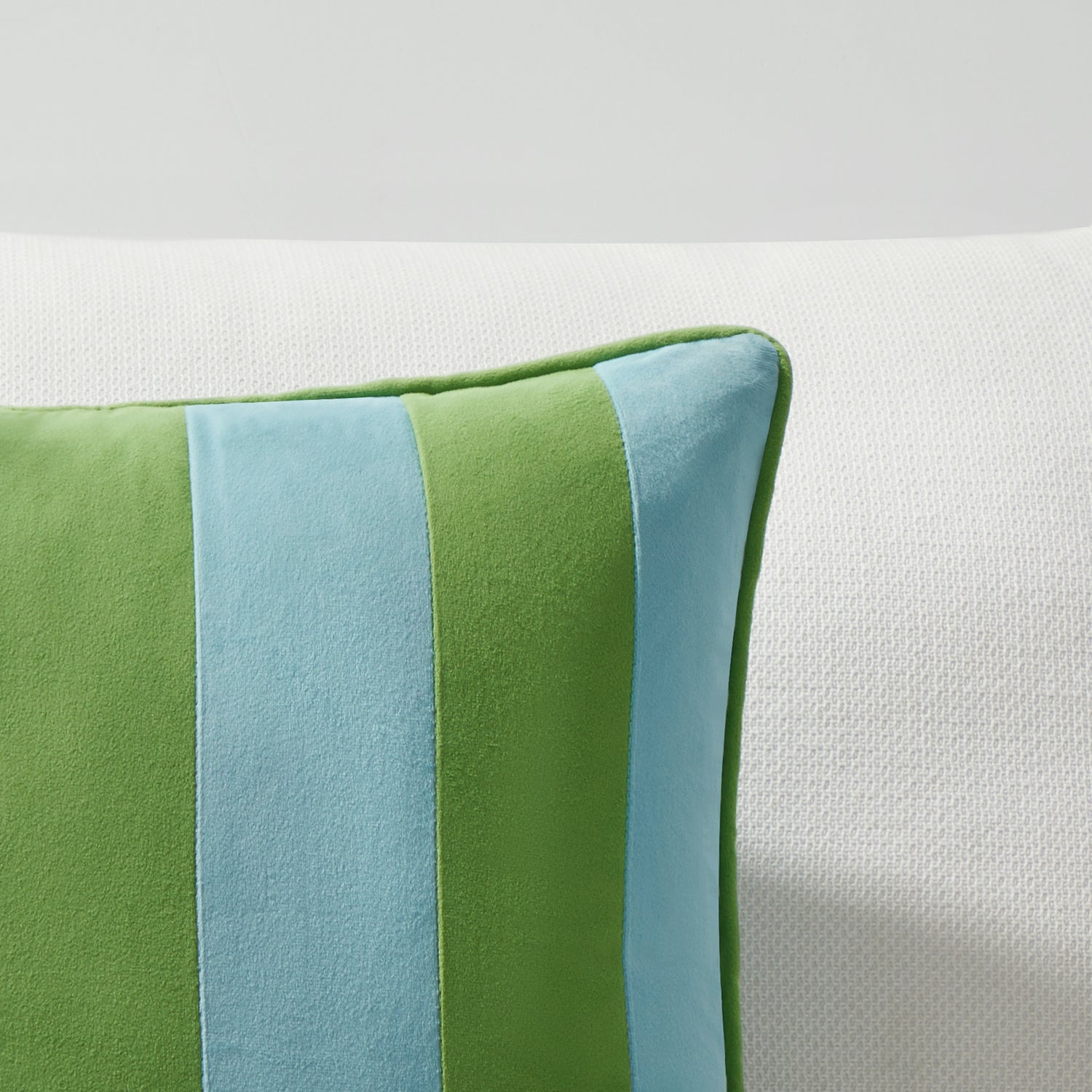 striped velvet pillows set of two light green light blue