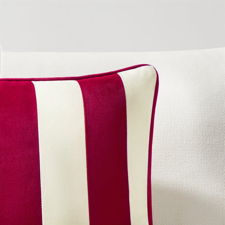 striped velvet pillows set of two red white christmas